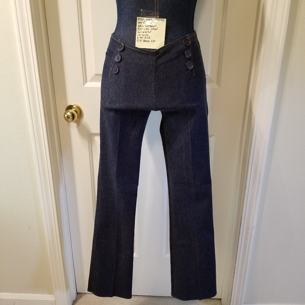 ✅NWOT Necessary Objects Denim Sailor Pants S #941, B21